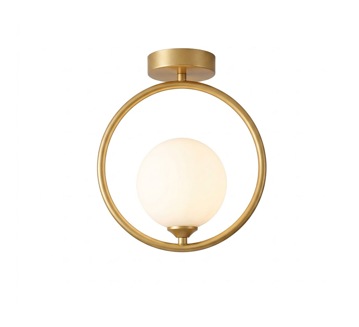 Gold Ring Globe Semi-Flush Ceiling Light - Vitrine Furniture - Ceiling lights