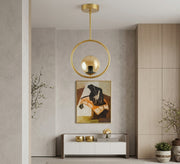Gold Ring Shiny Globe Ceiling Light - Vitrine Furniture - Ceiling lights