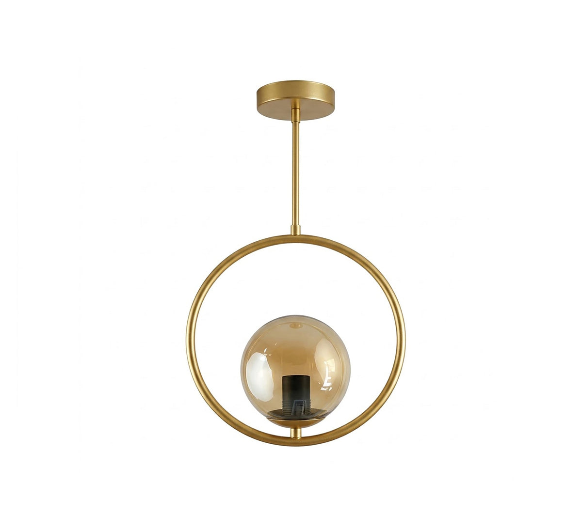 Gold Ring Shiny Globe Ceiling Light - Vitrine Furniture - Ceiling lights