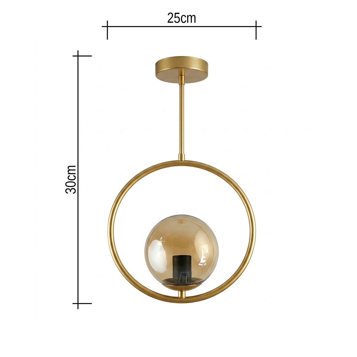 Gold Ring Shiny Globe Ceiling Light - Vitrine Furniture - Ceiling lights