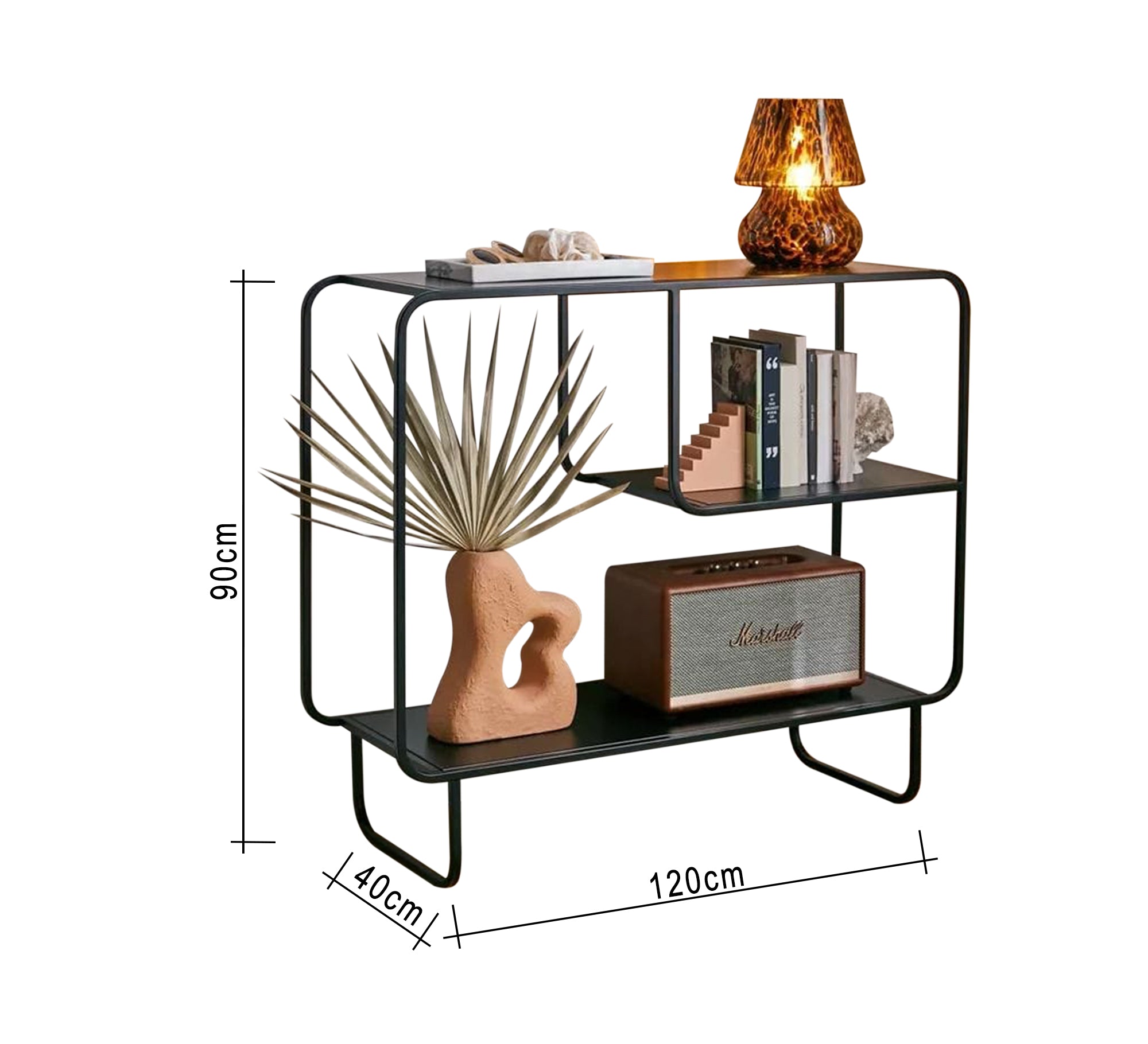 Gold semi - circular console - Vitrine Furniture - Furniture