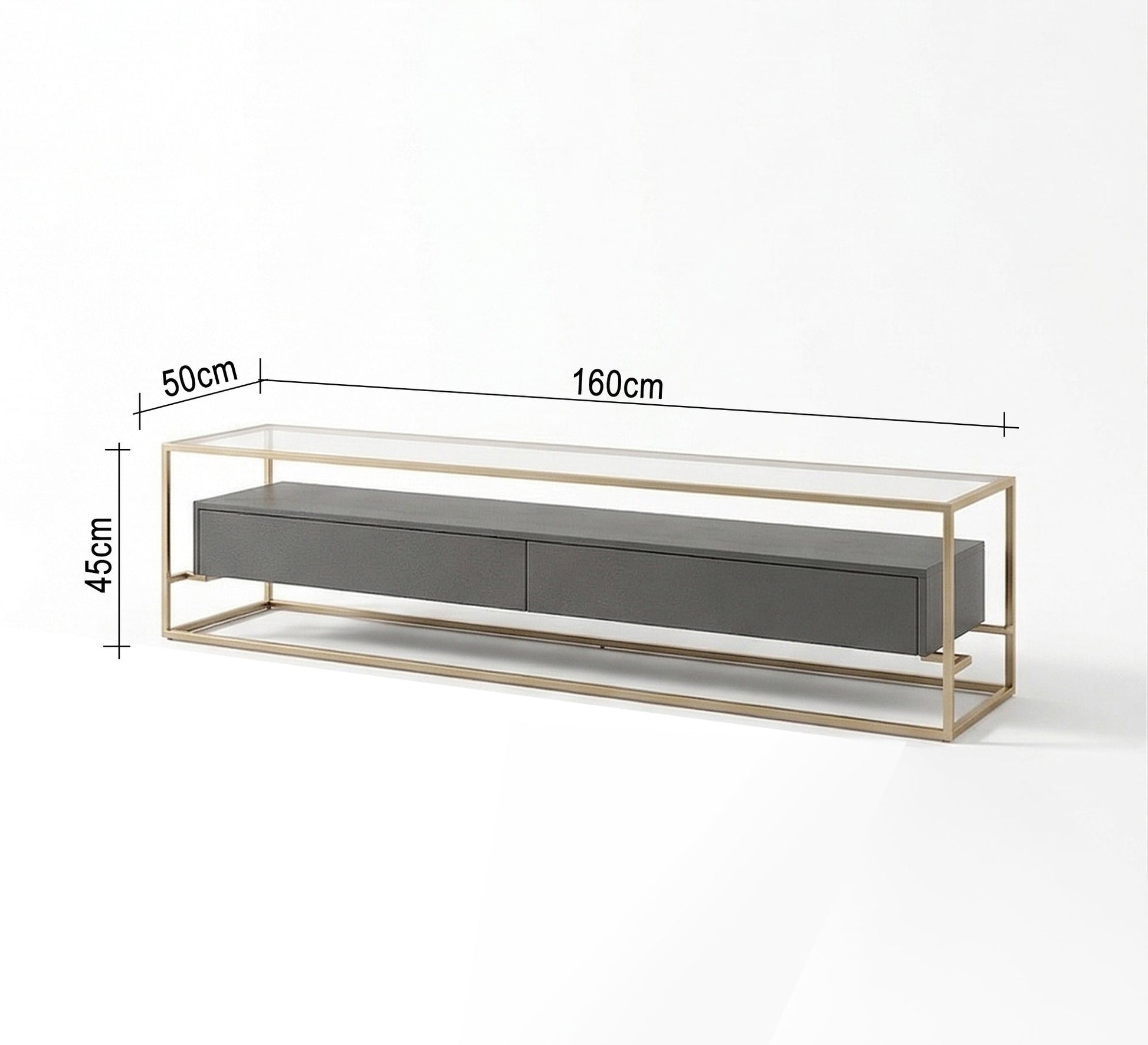 Gold steel table with black drawers - Vitrine Furniture - Coffee Tables