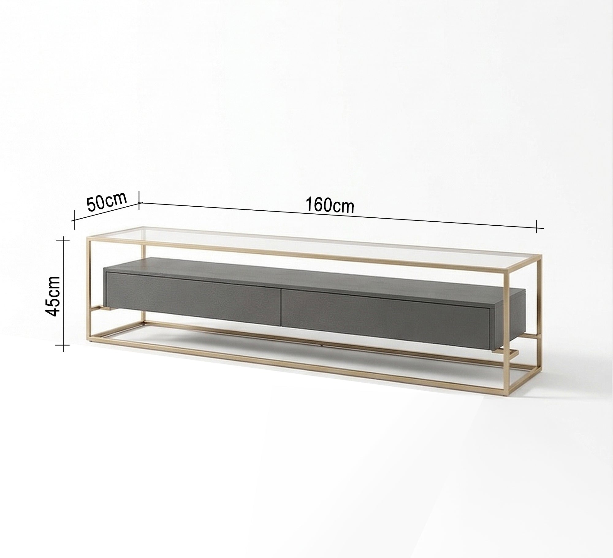 Gold steel table with black drawers - Vitrine Furniture - Coffee Tables
