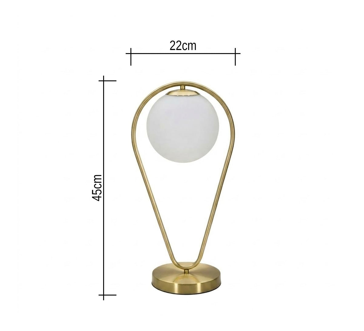 Gold Teardrop Frame Globe Table Lamp - Vitrine Furniture - Table lamps