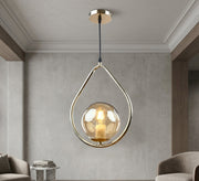 Gold Teardrop Pendant with Amber Glass - Vitrine Furniture - Ceiling lights
