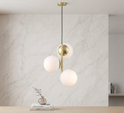 Gold three-light ceiling pendant - Vitrine Furniture - Ceiling lights