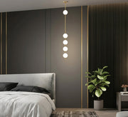 Gold Vertical Rod Five Globe Pendant - Vitrine Furniture - Ceiling lights