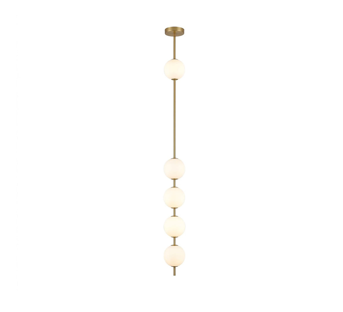 Gold Vertical Rod Five Globe Pendant - Vitrine Furniture - Ceiling lights