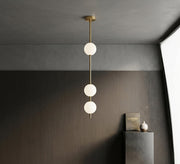 Gold Vertical Rod Three Globe Pendant - Vitrine Furniture - Ceiling lights