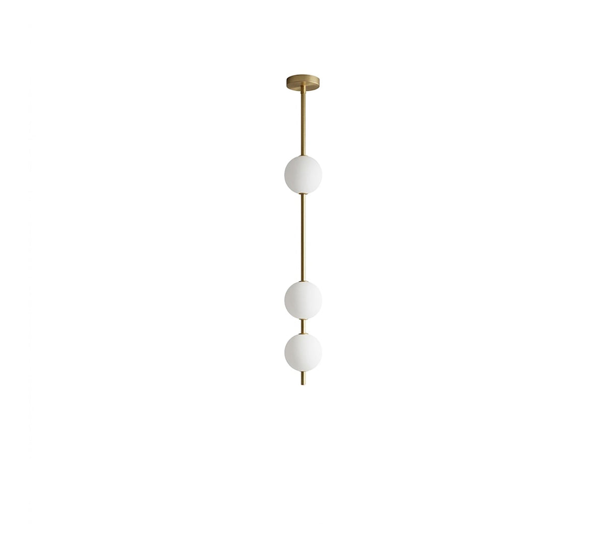 Gold Vertical Rod Three Globe Pendant - Vitrine Furniture - Ceiling lights