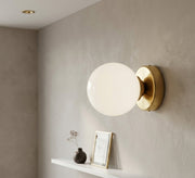 Gold Wall Sconce with Opal Globe - Vitrine Furniture - Wall Sconce
