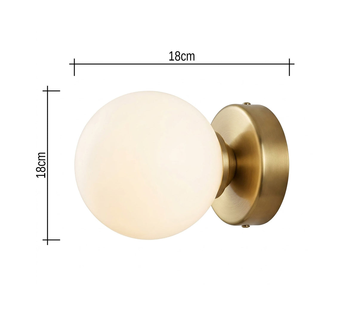 Gold Wall Sconce with Opal Globe - Vitrine Furniture - Wall Sconce