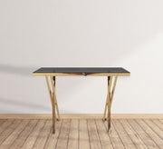 Gold X - shaped barbell console - Vitrine Furniture - Furniture
