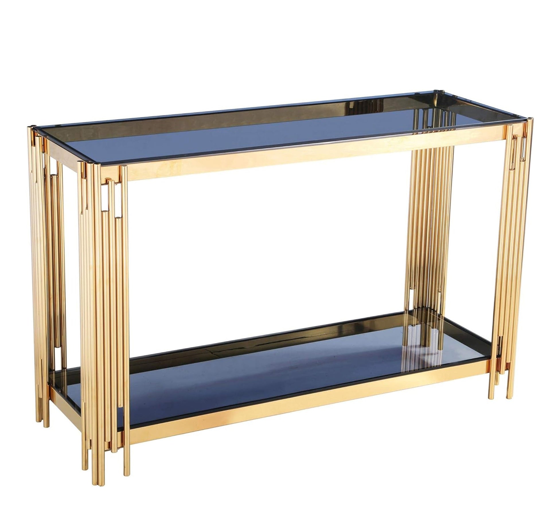 Golden consol with upper and lower surfaces - Vitrine Furniture - Furniture