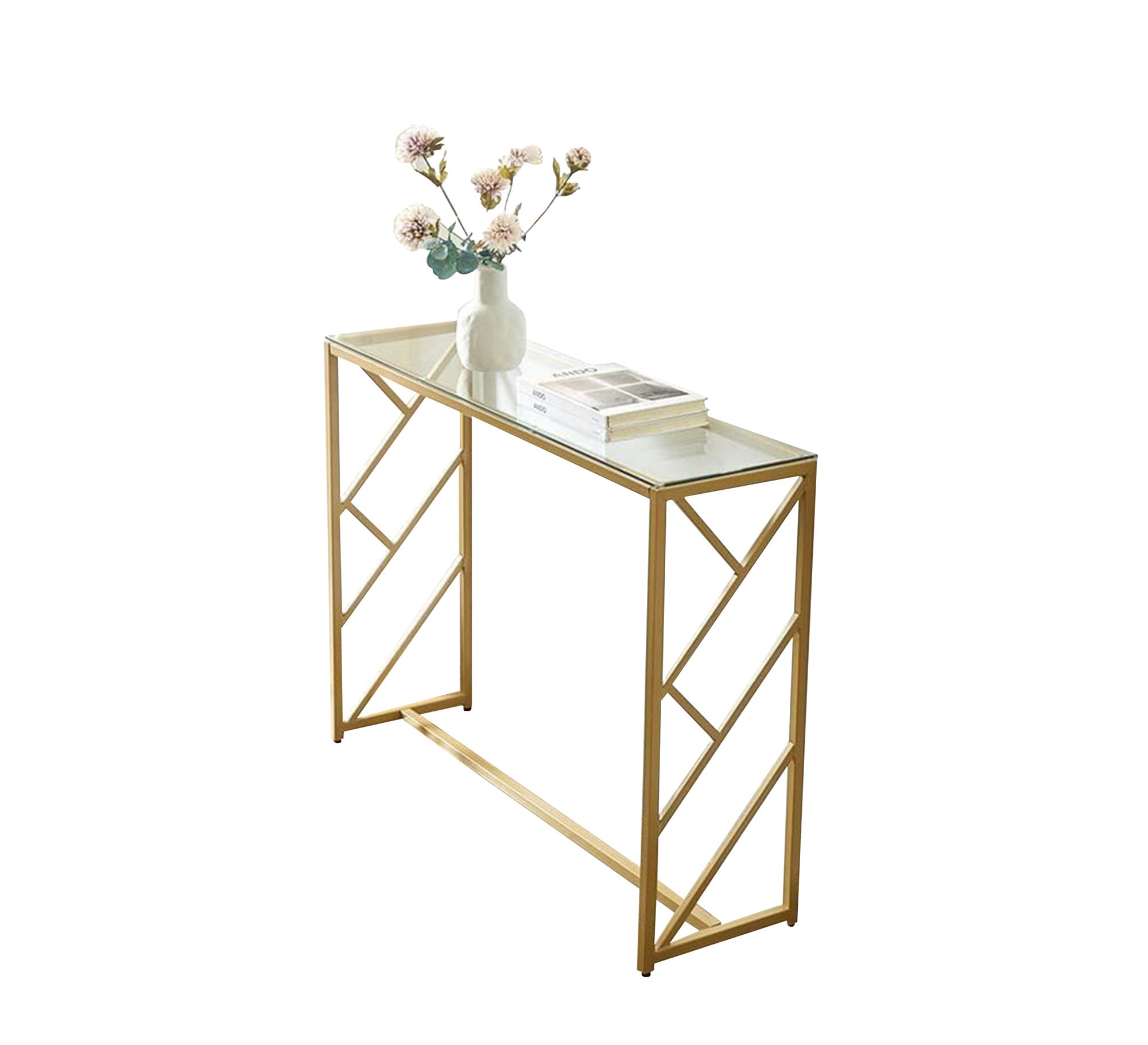 Golden console in soft design - Vitrine Furniture - Console