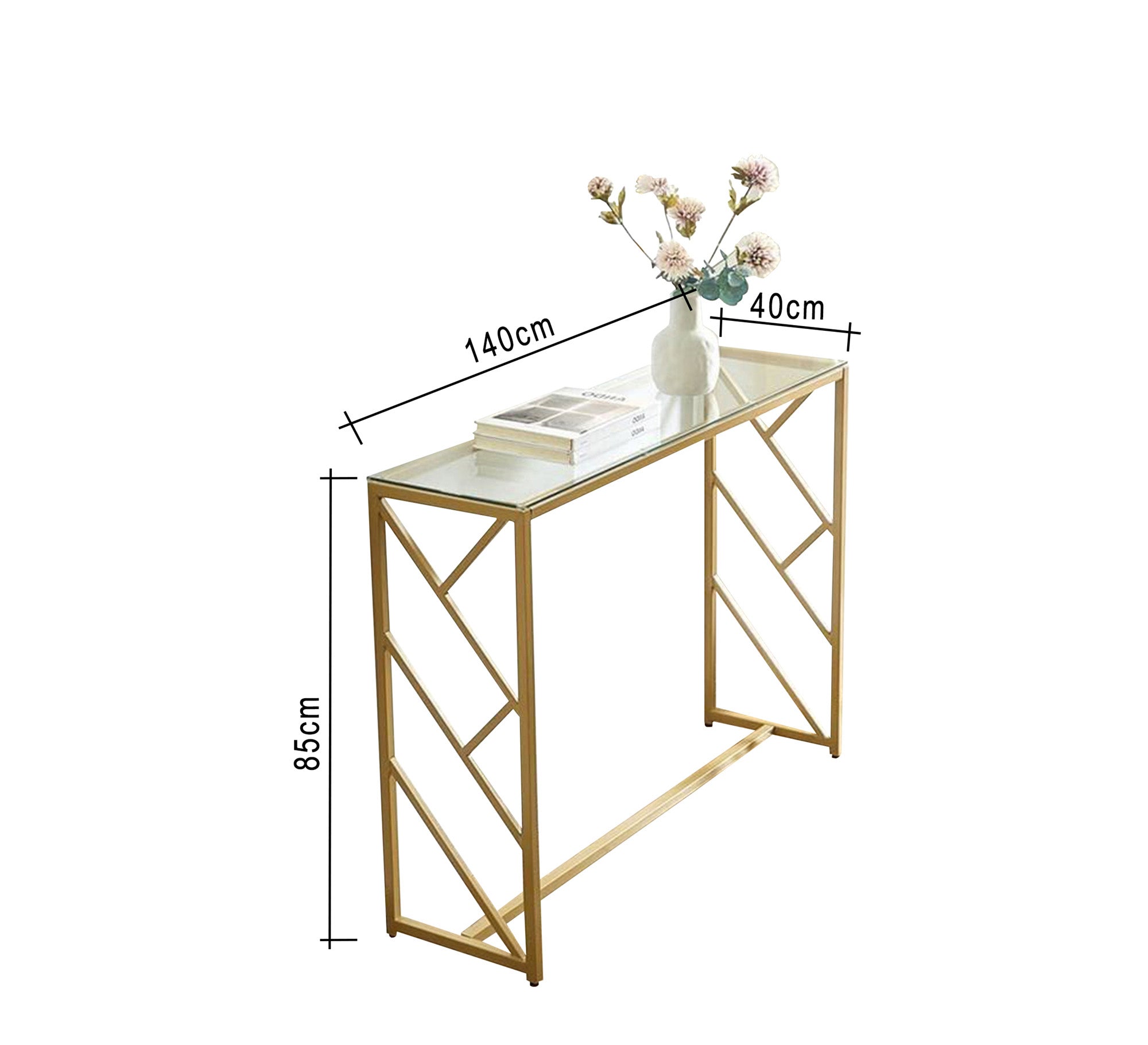 Golden console in soft design - Vitrine Furniture - Console