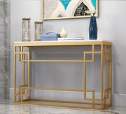 Golden console table with a luxurious geometric design - Vitrine Furniture - Furniture