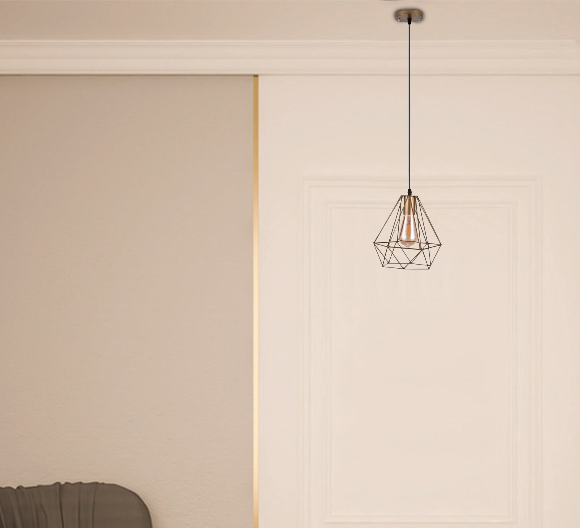 Golden diamond shape metal ceiling lighting units - Vitrine Furniture - Lighting