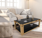 Golden rectangular steel table - Vitrine Furniture - Furniture