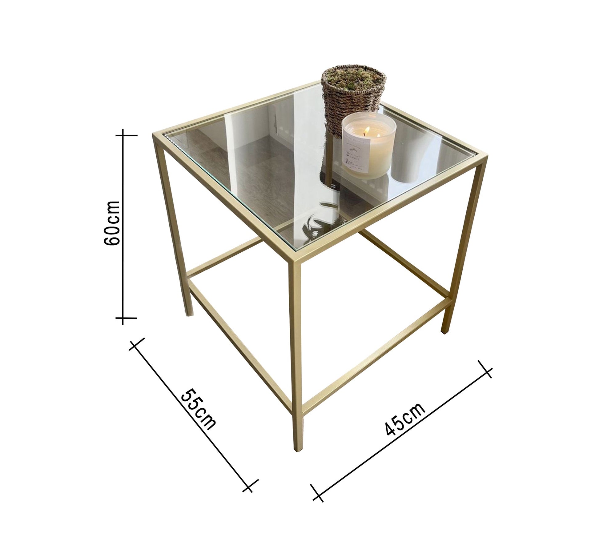 Golden square side table - Vitrine Furniture - Furniture