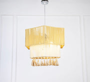 Graded polygon ceiling pendant with tassels - Vitrine Furniture - Lighting