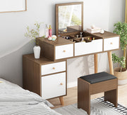 Gradient Vanities: White and Honey Brown Charm - Vitrine Furniture - Furniture
