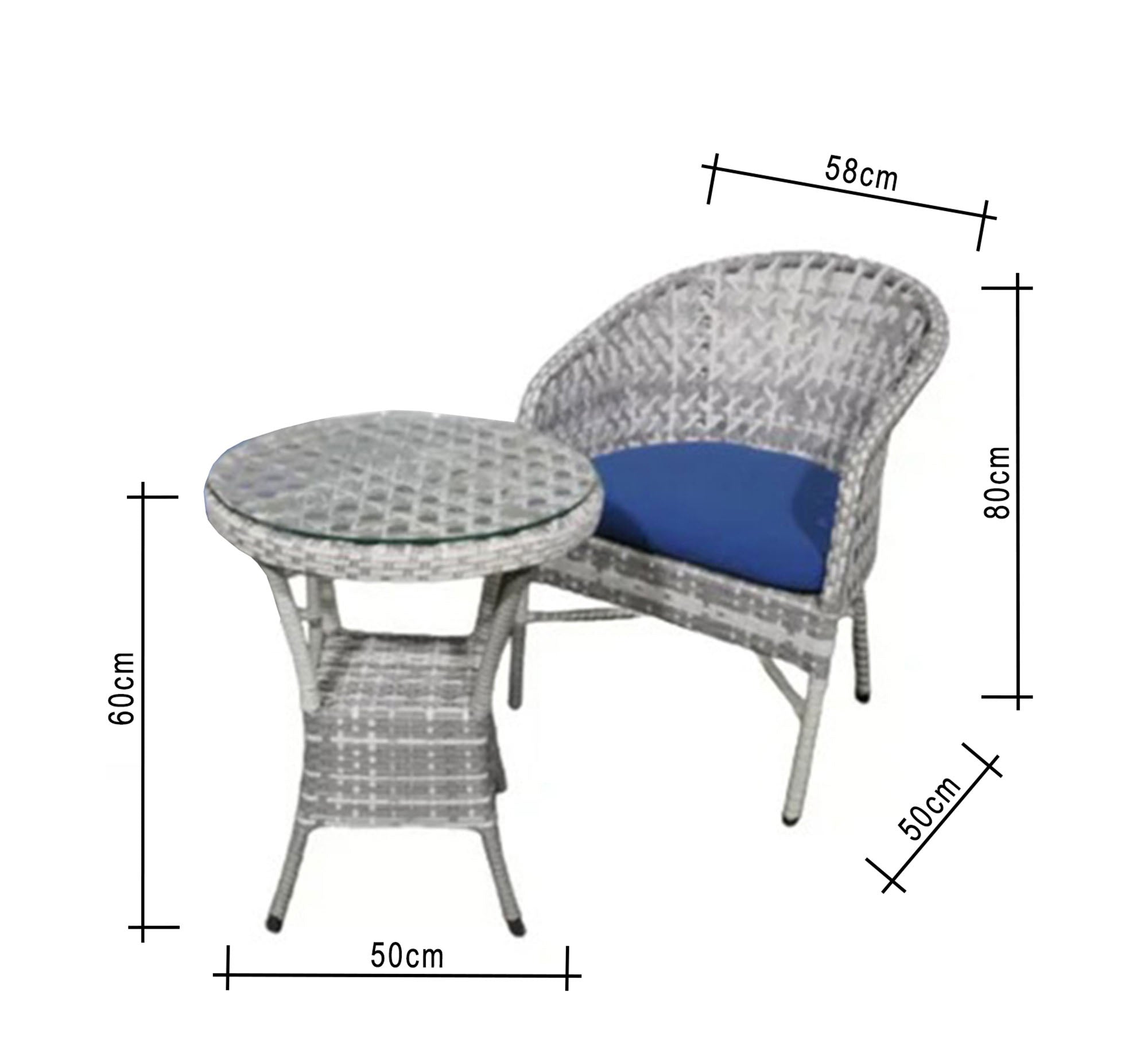 Gray and blue outdoor seating set - Vitrine Furniture - Outdoor Products