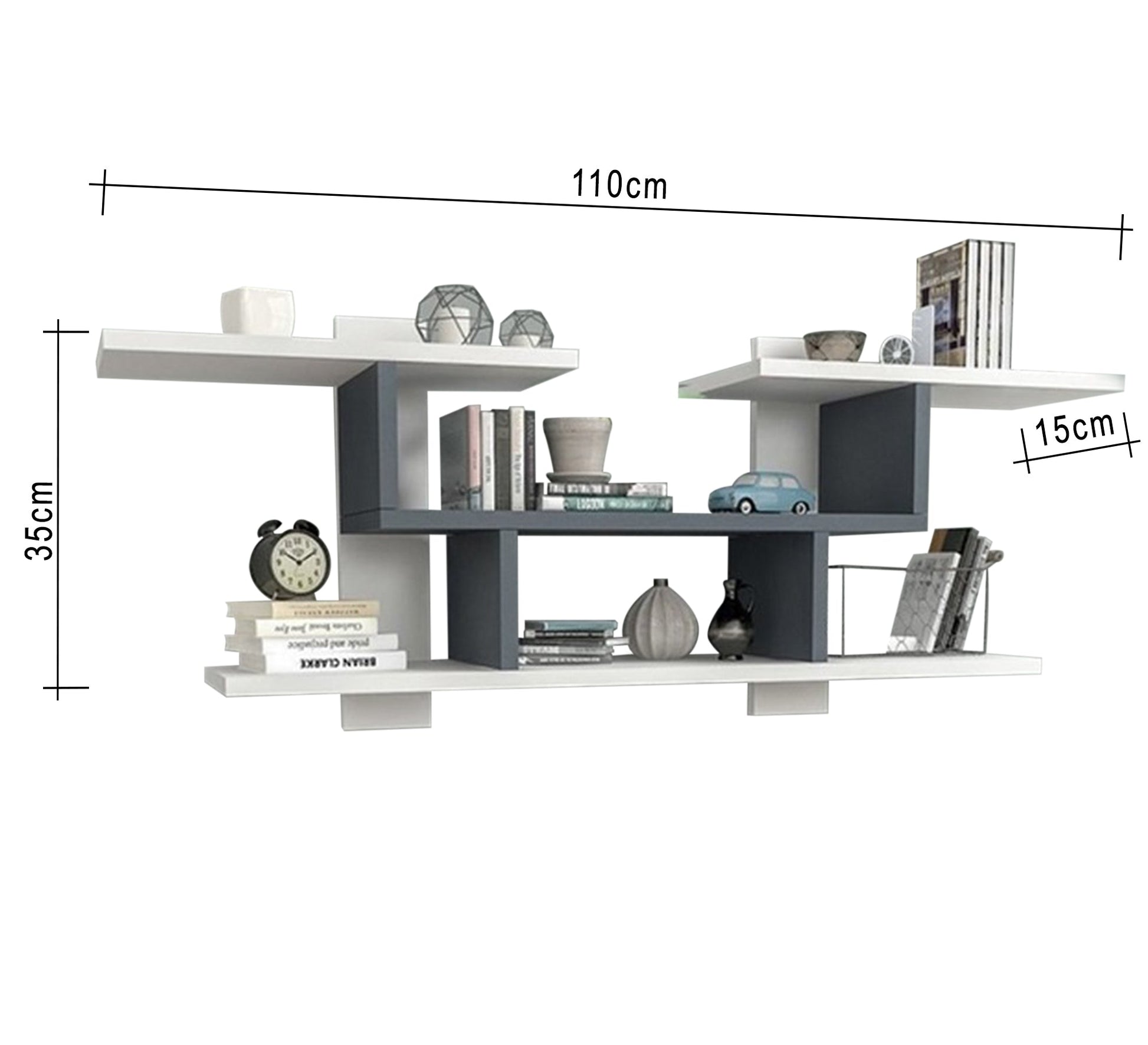 Gray and White MDF Shelving Unit - Vitrine Furniture - Décor