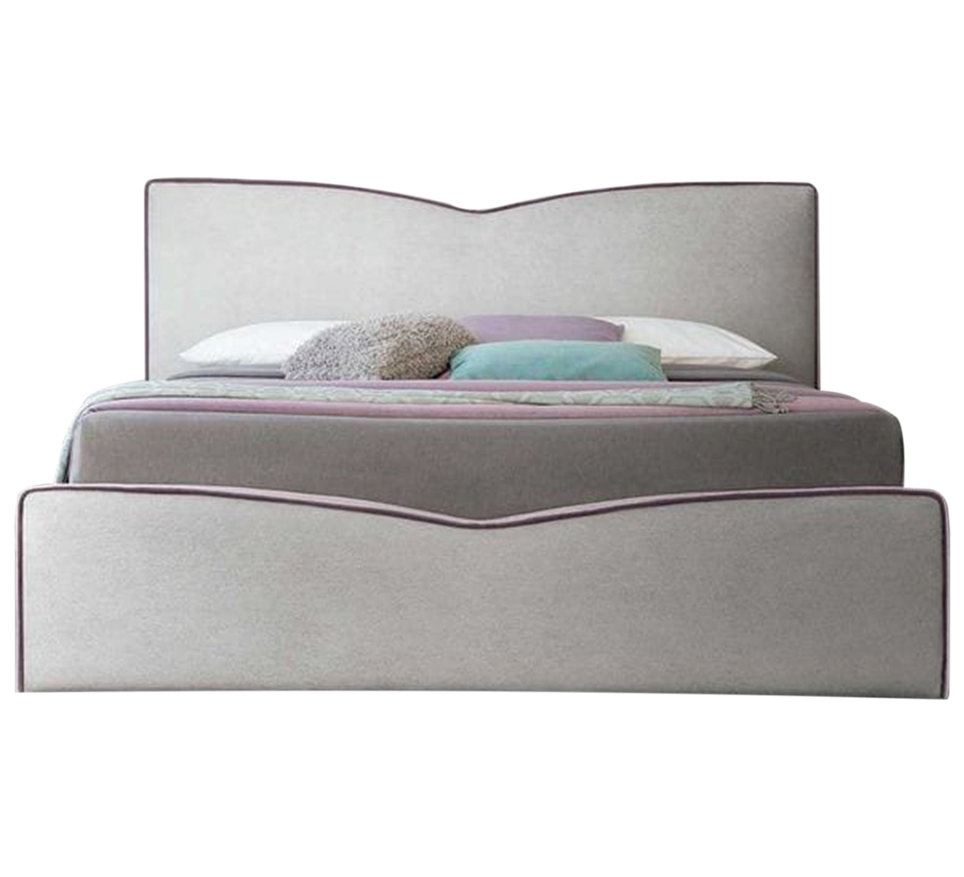 Gray bed with a high headboard - Vitrine Furniture - Furniture