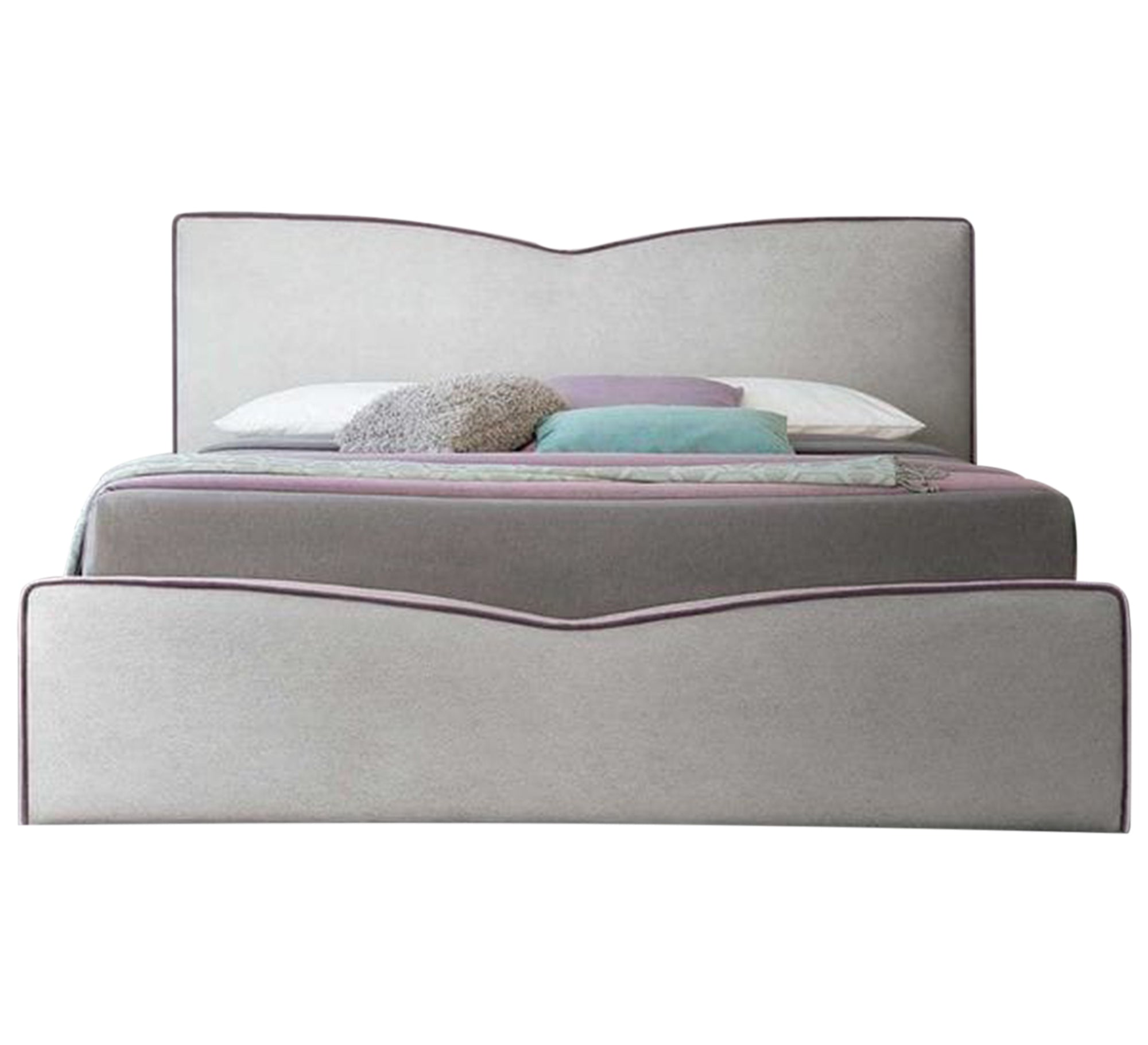 Gray bed with a high headboard - Vitrine Furniture - Furniture