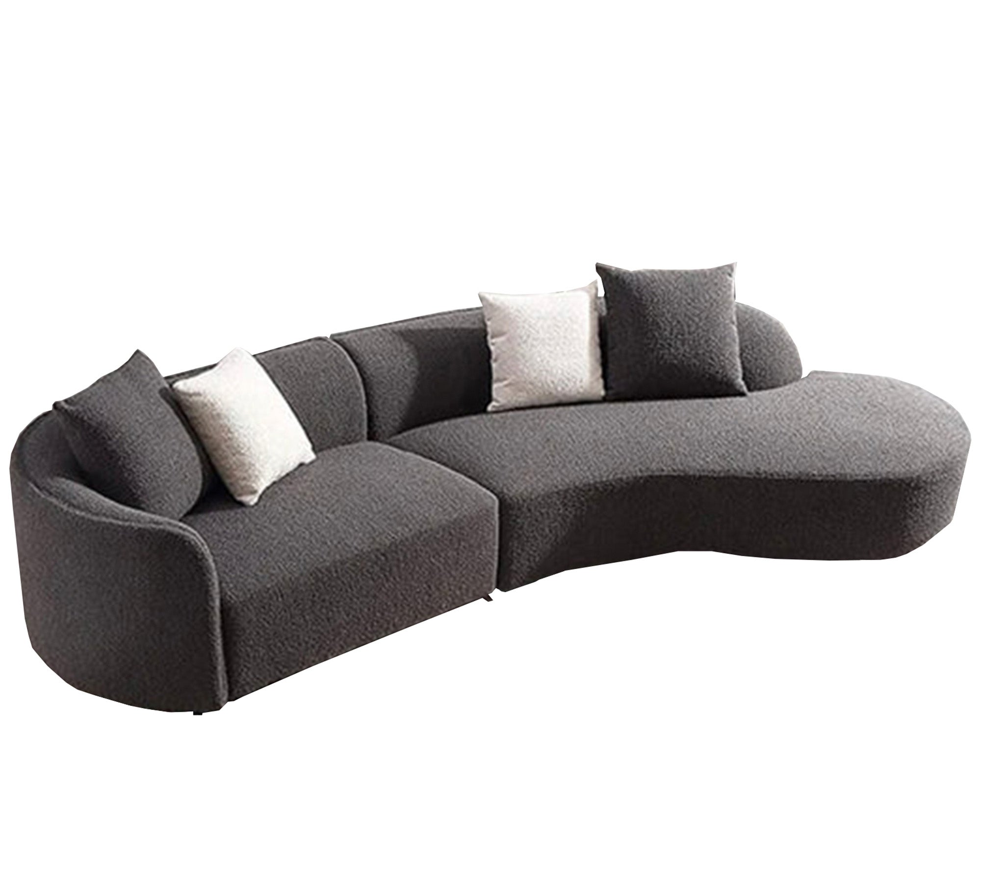 Gray curved sofa with distinguished design - Vitrine Furniture - Living room Sofas