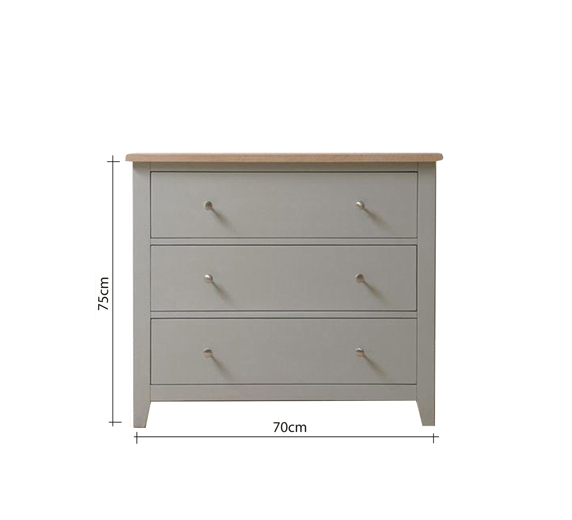 Gray drawer unit with a wooden top and an elegant design - Vitrine Furniture - Furniture