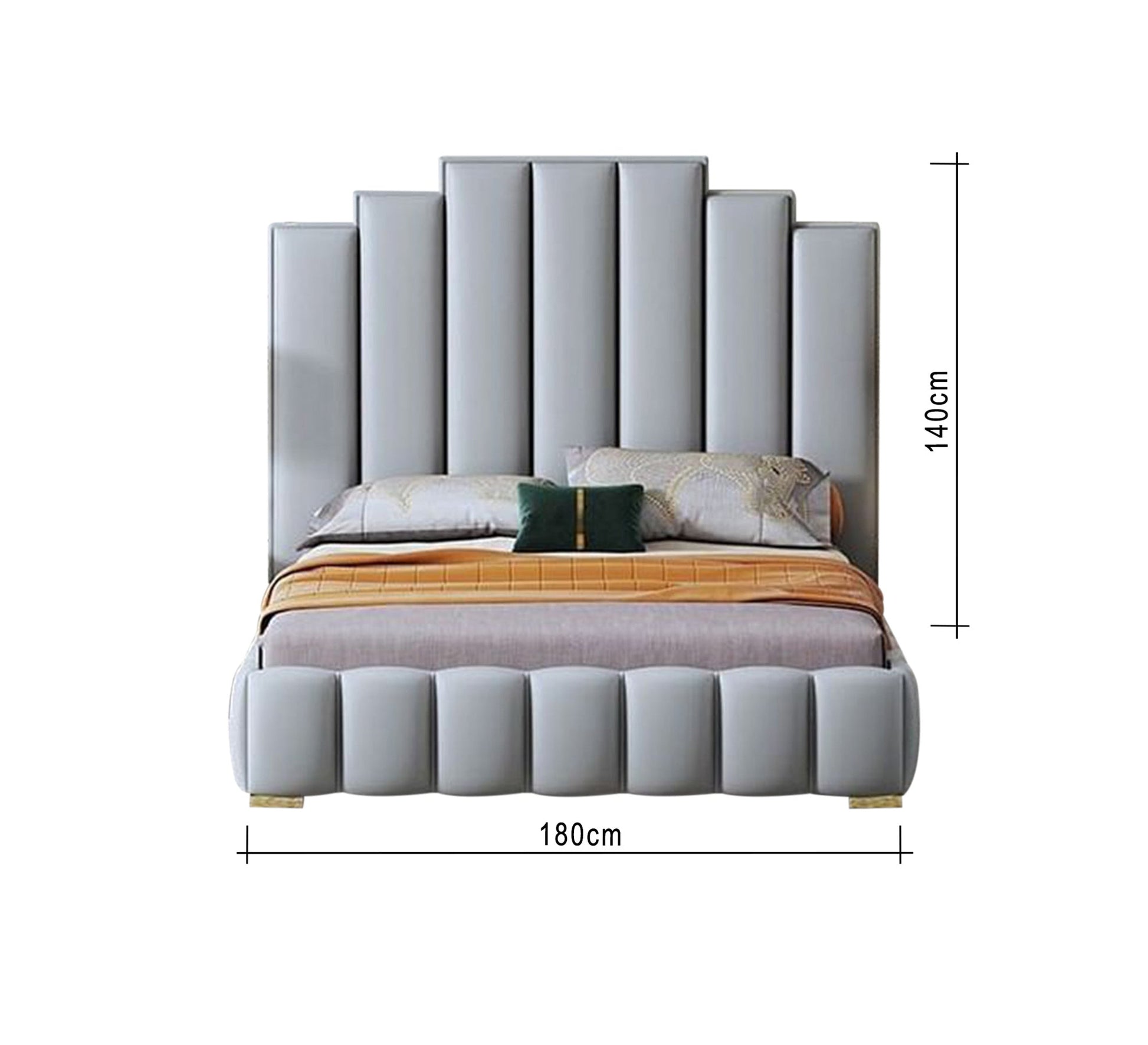 Gray gradient bed uppercase letters - Vitrine Furniture - Furniture