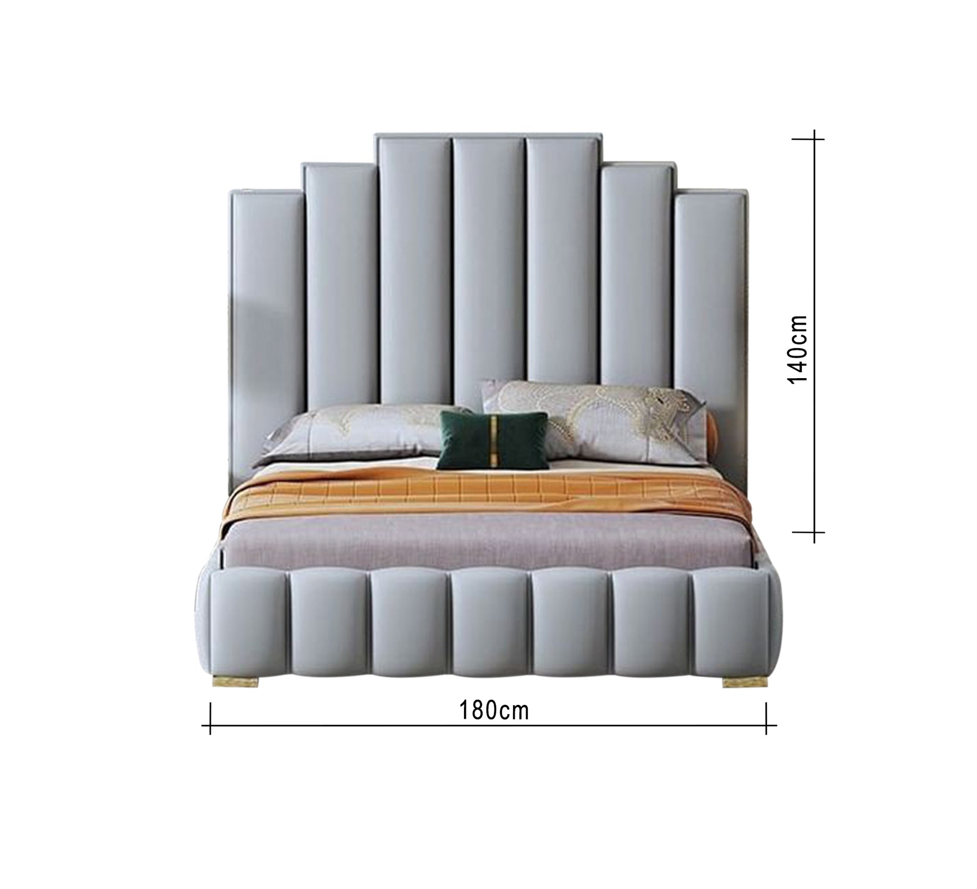 Gray gradient bed uppercase letters - Vitrine Furniture - Furniture