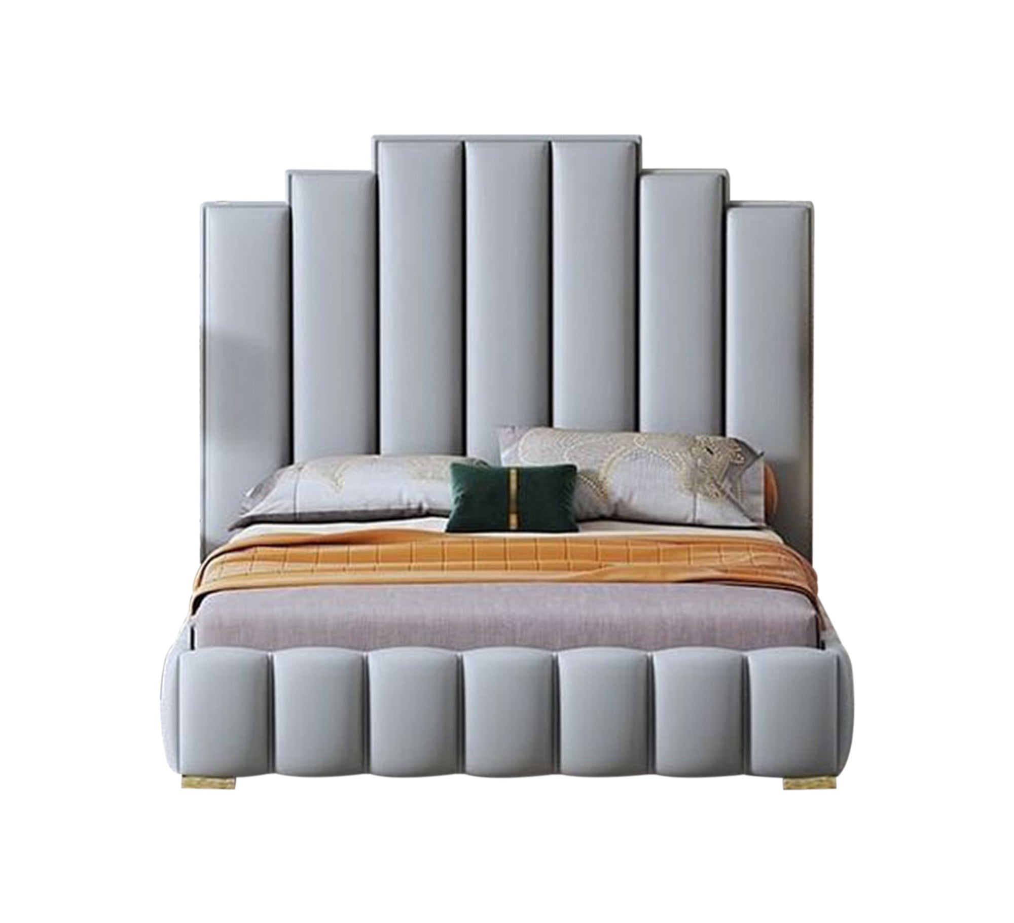 Gray gradient bed uppercase letters - Vitrine Furniture - Furniture