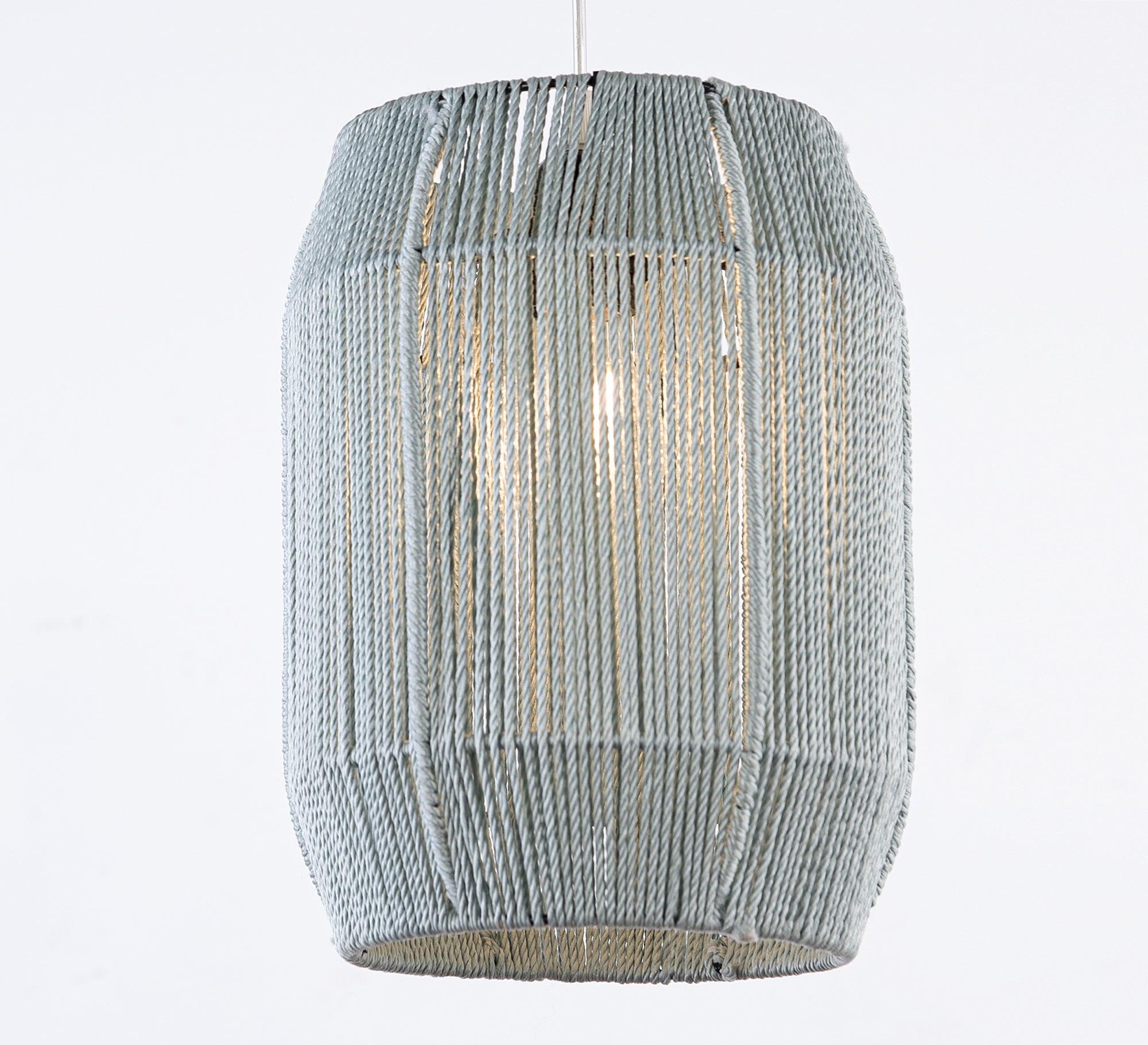 Gray macrame ceiling chandelier - Vitrine Furniture - Lighting