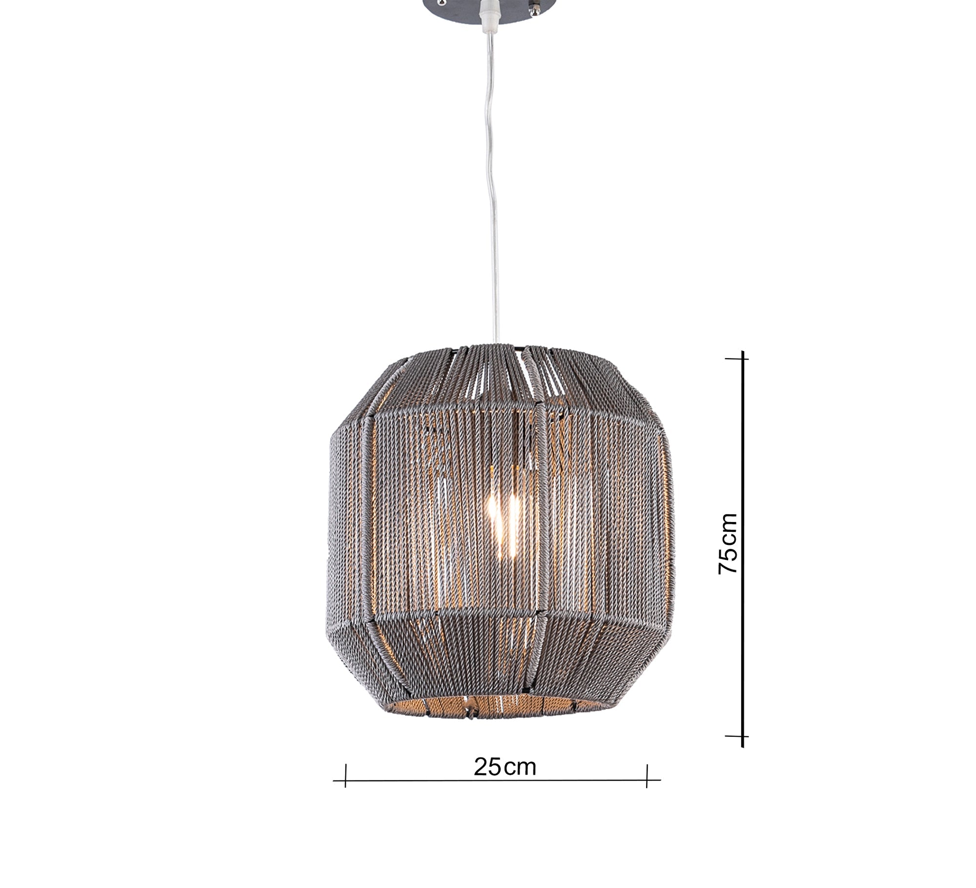 Gray macrame pendant light - Vitrine Furniture - Lighting