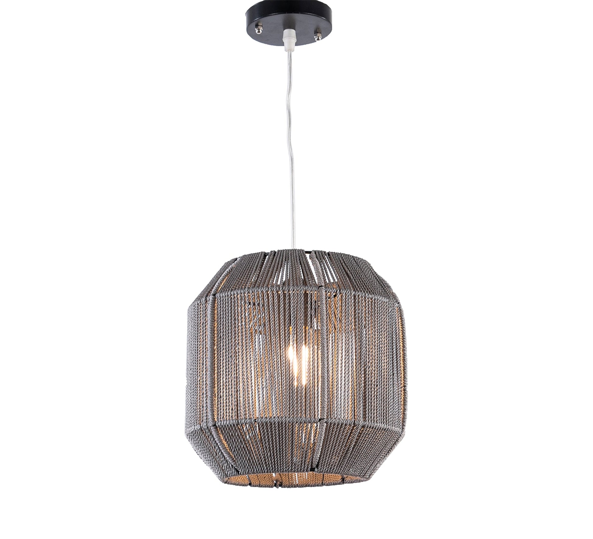 Gray macrame pendant light - Vitrine Furniture - Lighting
