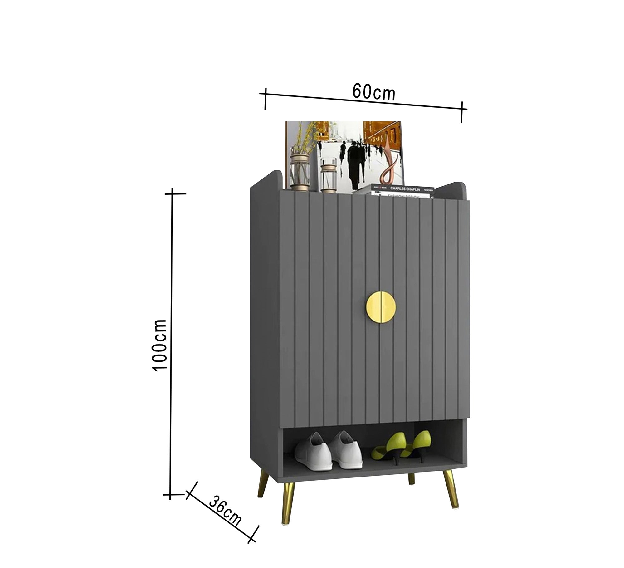 Gray shoe rack - Vitrine Furniture - Shoe Racks