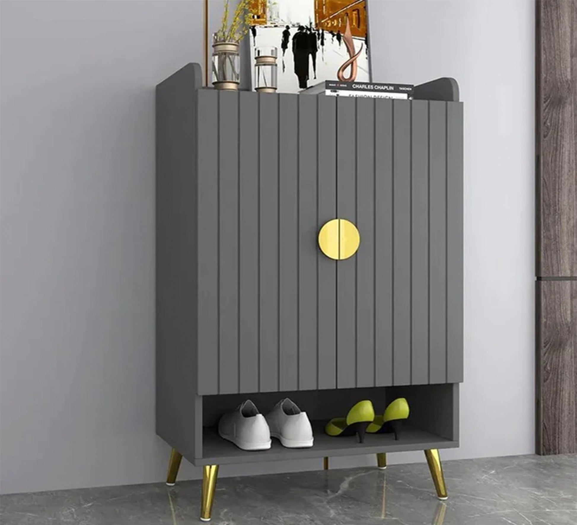 Gray shoe rack - Vitrine Furniture - Shoe Racks