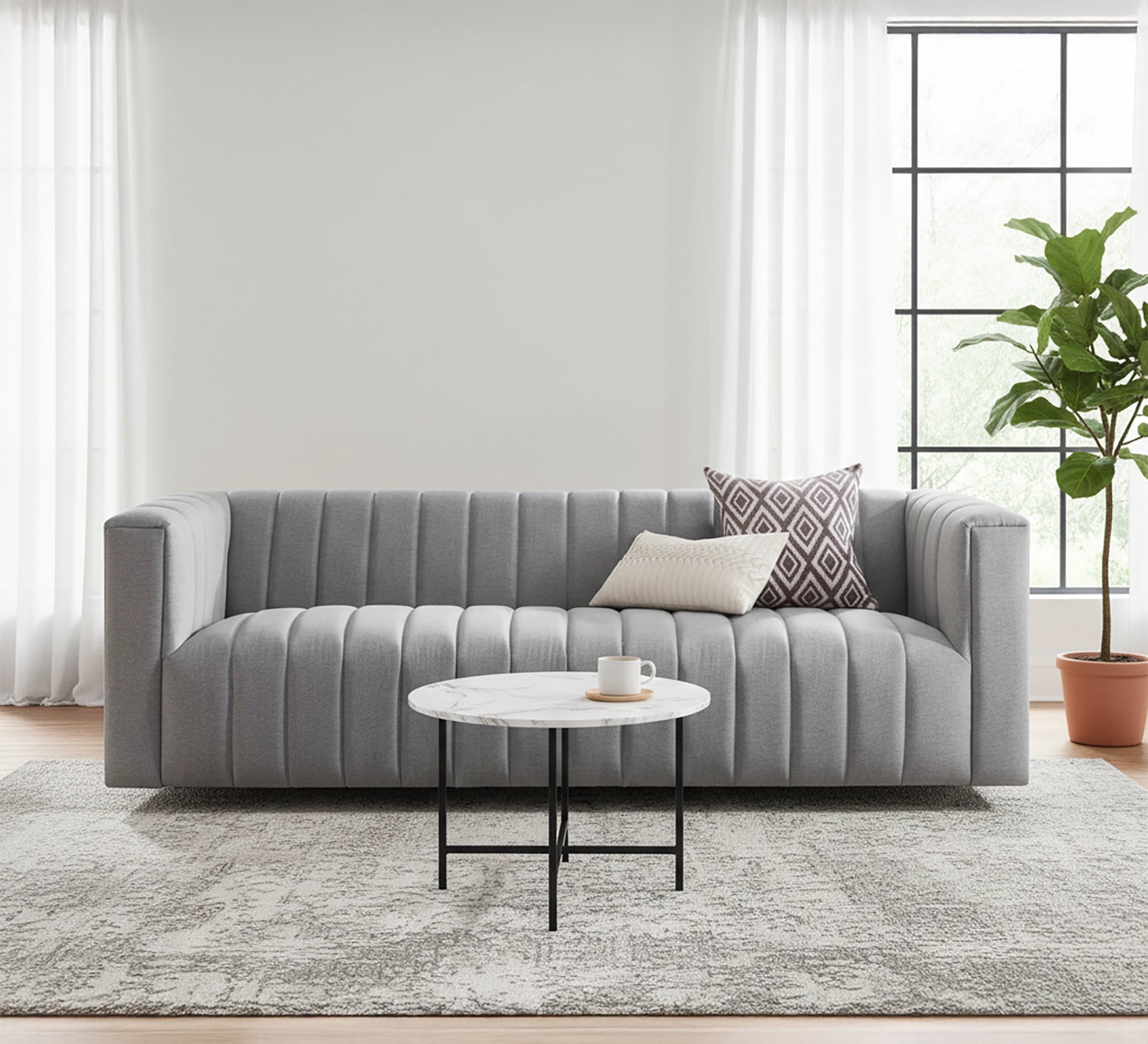 Gray sofa for living - Vitrine Furniture - Living room Sofas