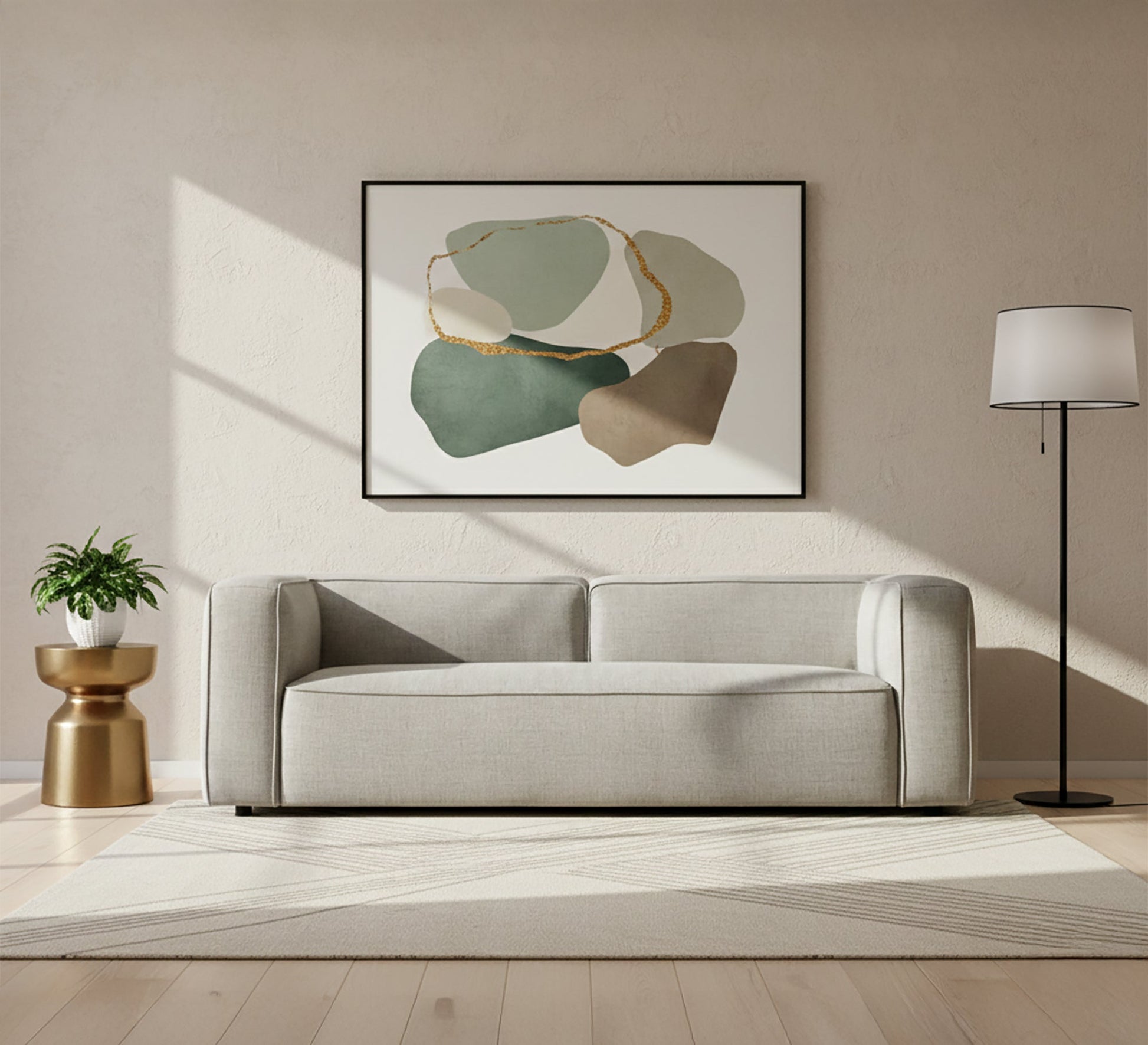 Gray sofa with elegant flowing lines - Vitrine Furniture - Living room Sofas