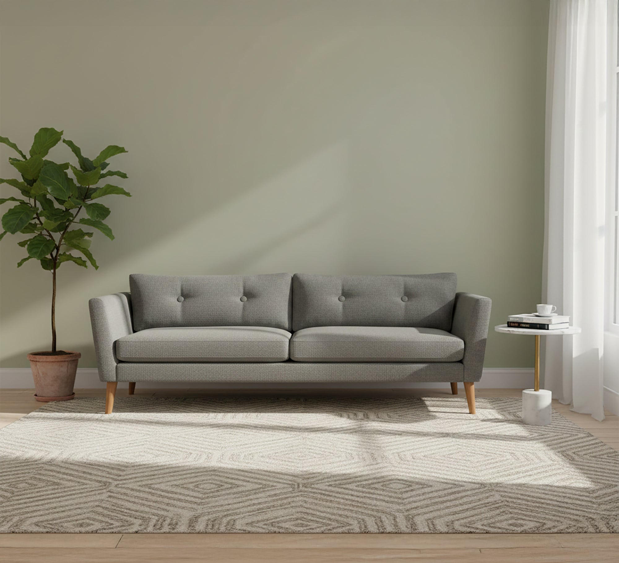 Gray sofa with high legs - Vitrine Furniture - Living room Sofas