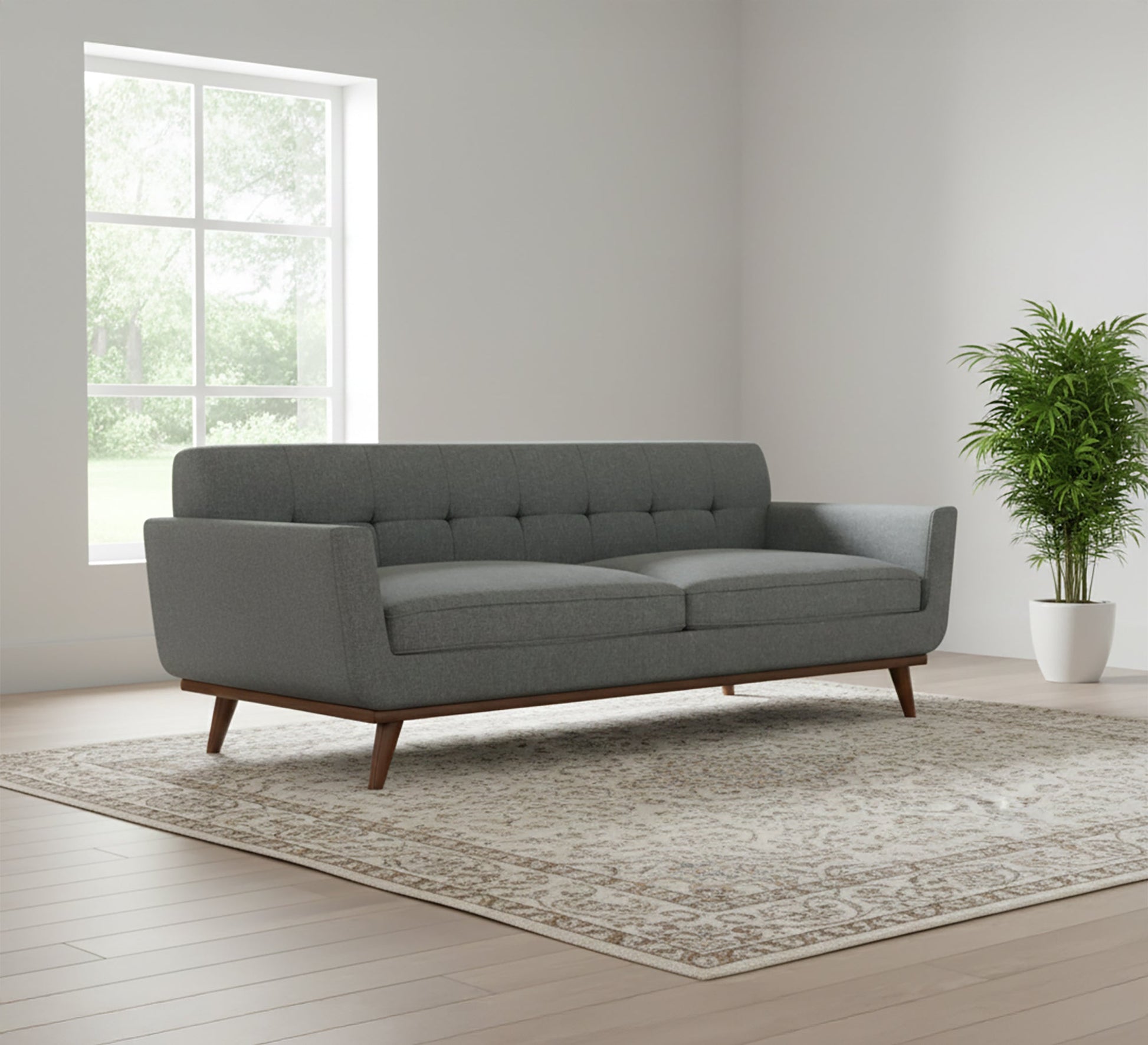 Gray sofa with slanted legs - Vitrine Furniture - Living room Sofas