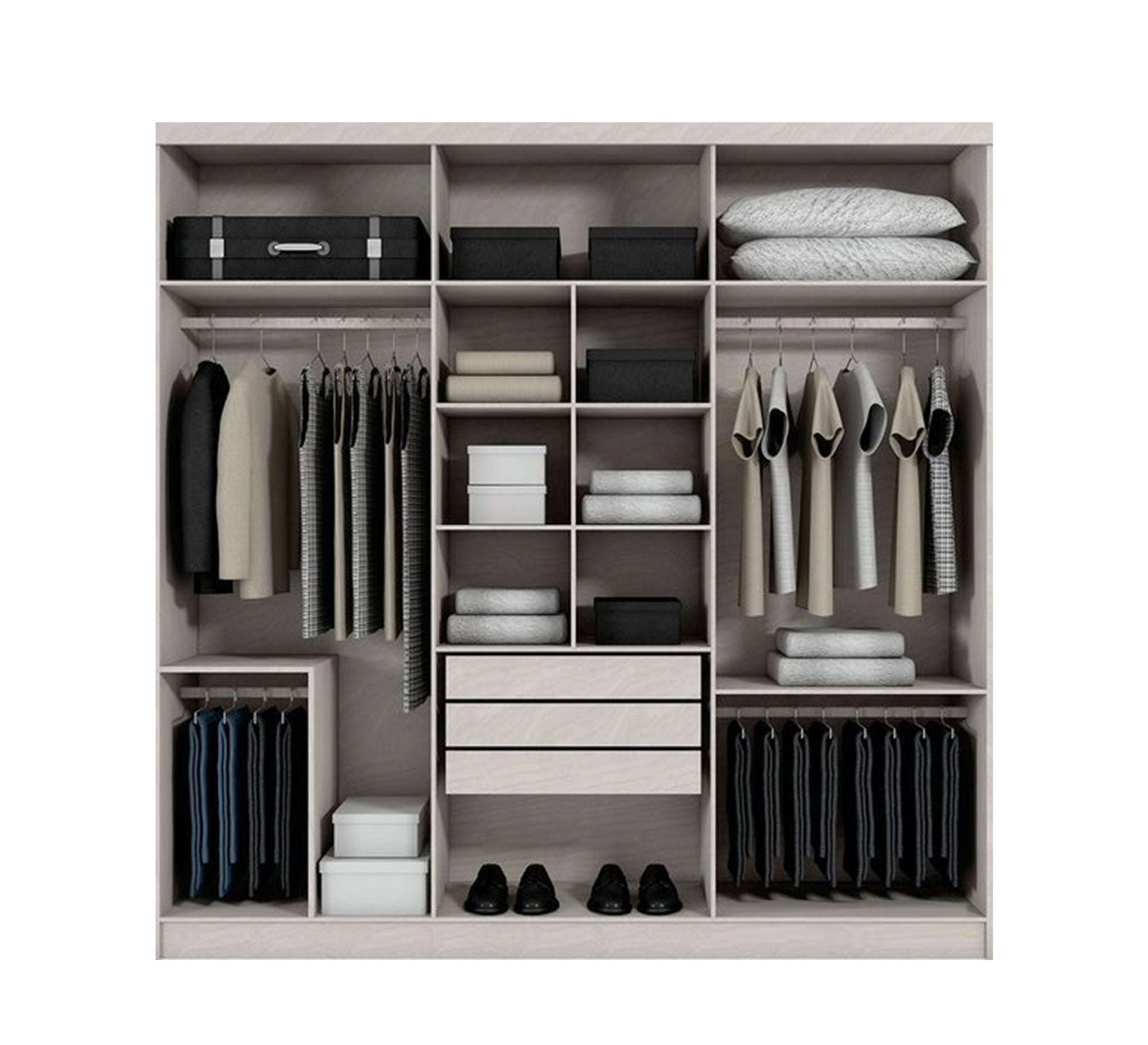 Gray Space Dresser: Elegant, Practical, Open Design - Vitrine Furniture - Furniture