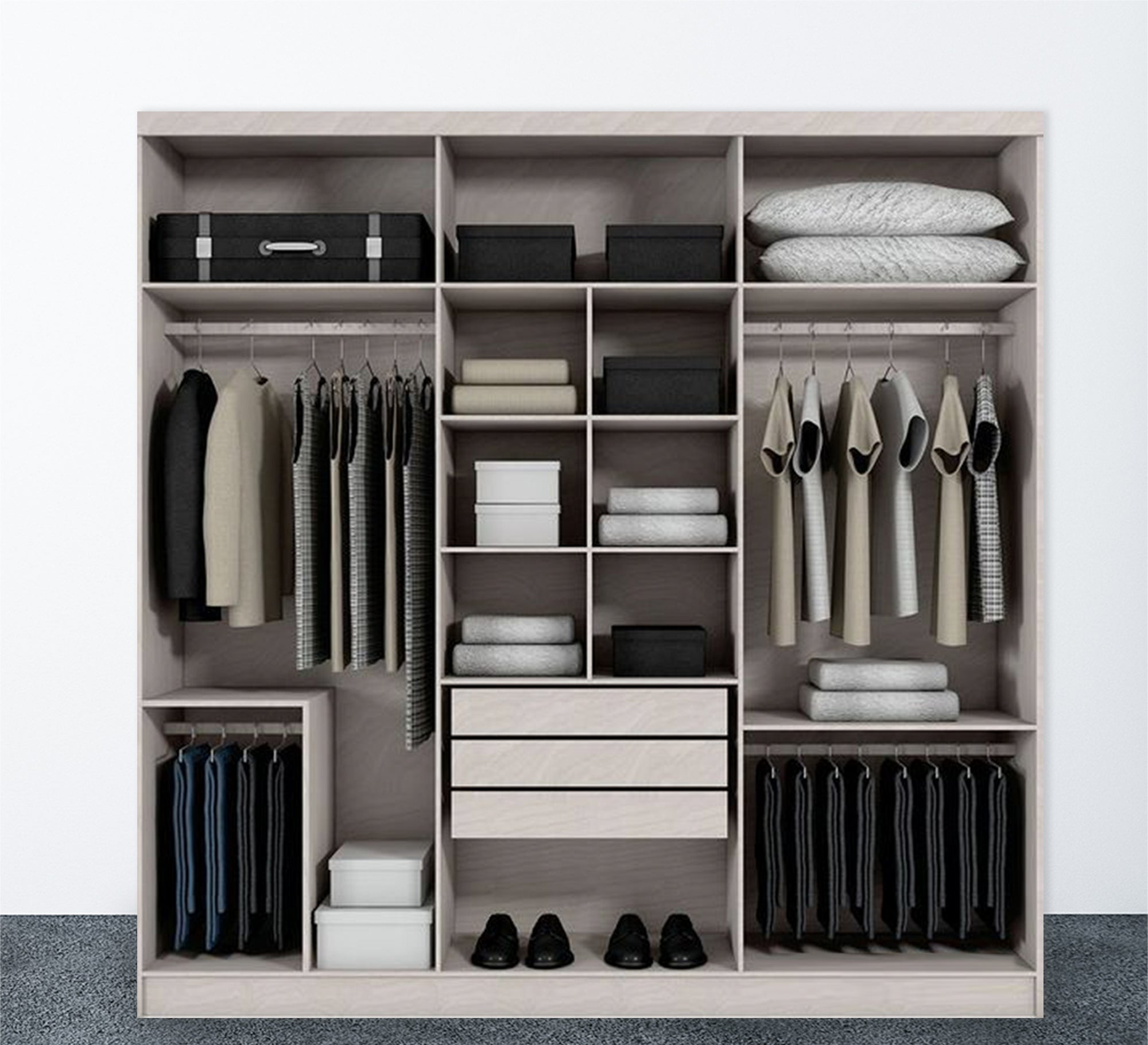 Gray Space Dresser: Elegant, Practical, Open Design - Vitrine Furniture - Furniture