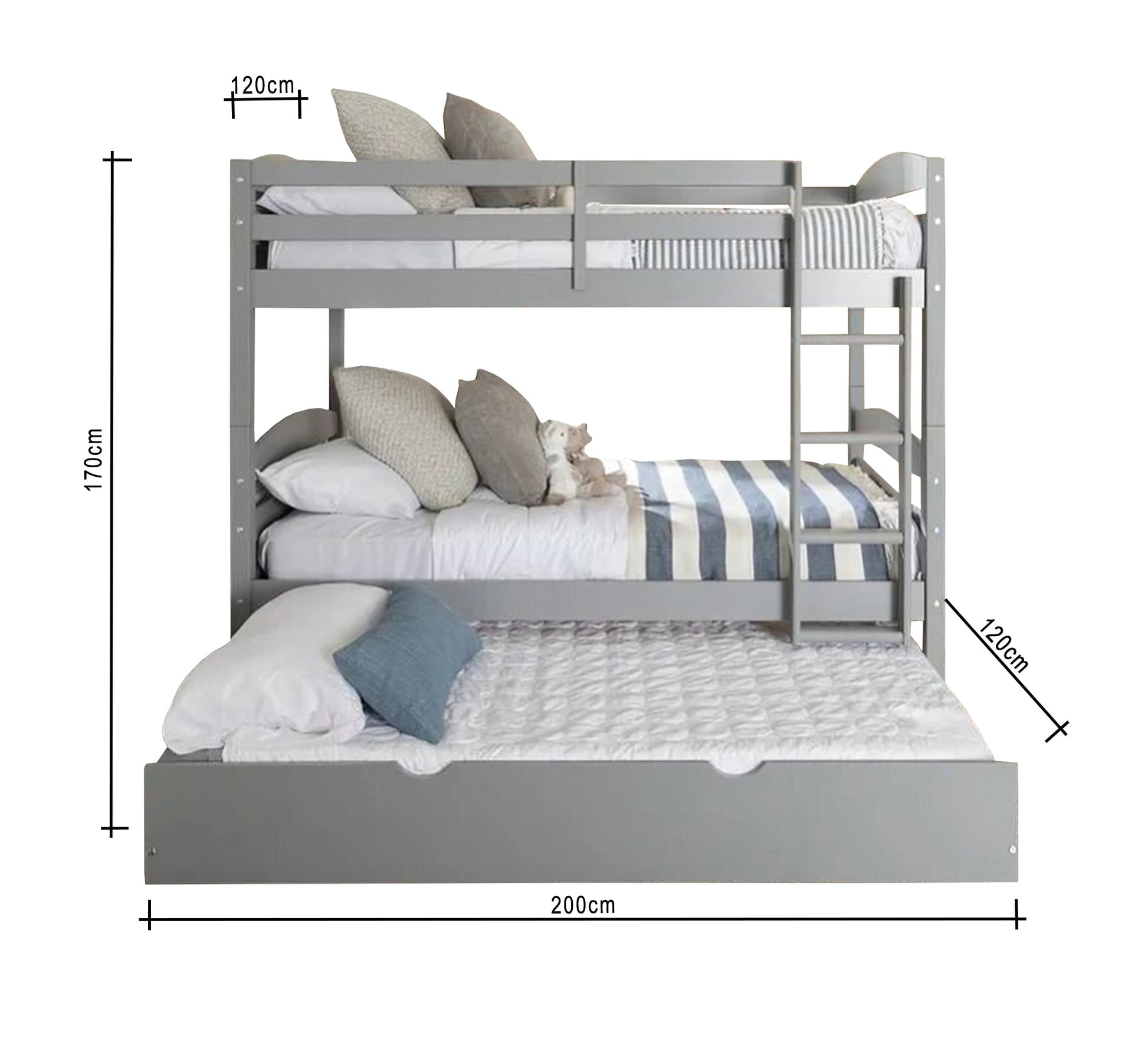 Gray three stories bed - Vitrine Furniture - Furniture