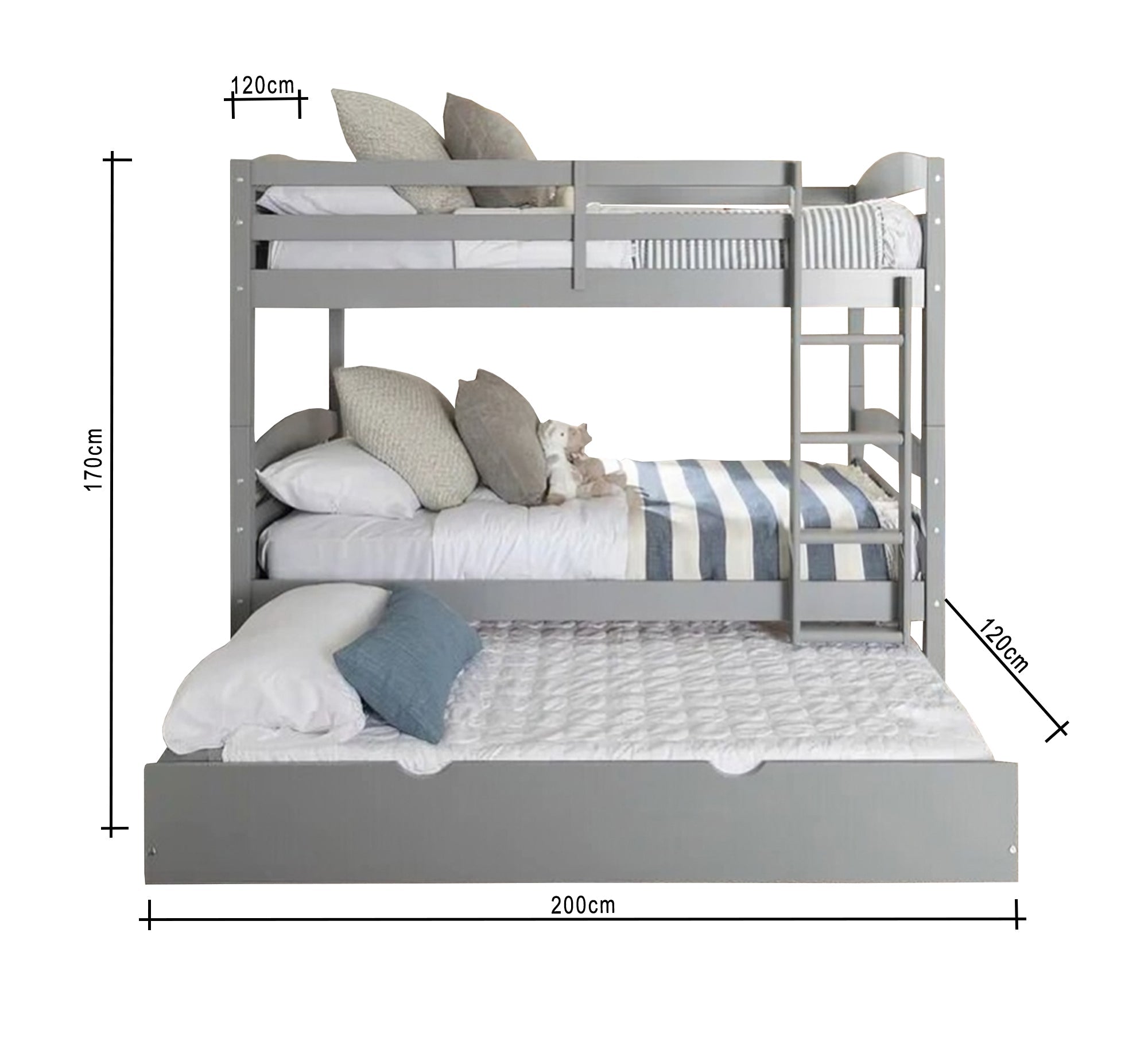 Gray three stories bed - Vitrine Furniture - Furniture