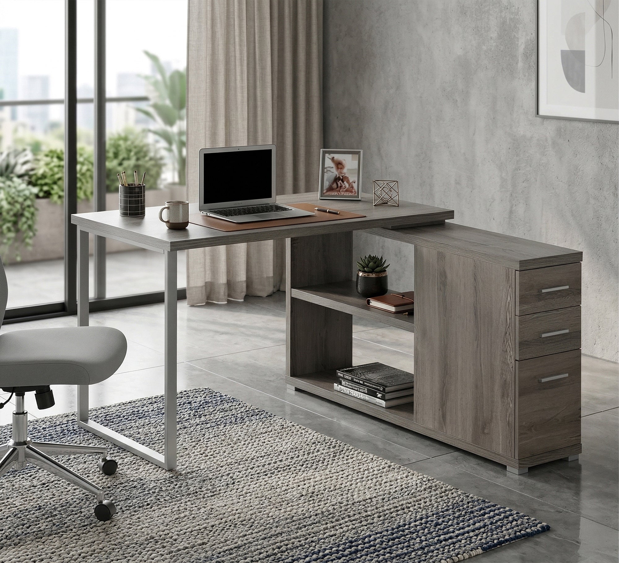 Gray Youth Study Desk: Stylish & Functional - Vitrine Furniture - Desks
