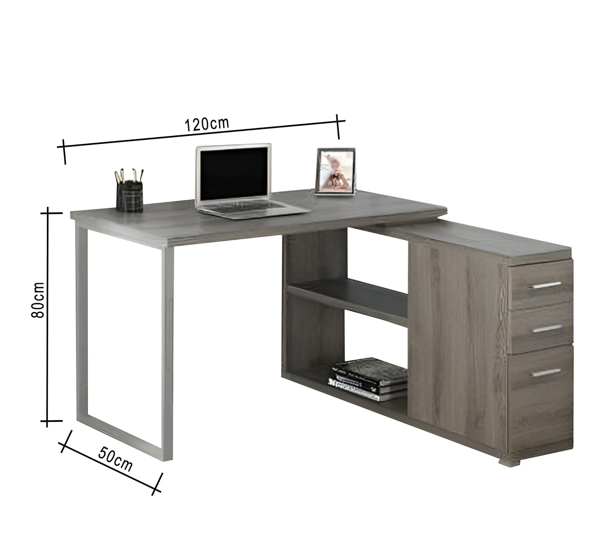 Gray Youth Study Desk: Stylish & Functional - Vitrine Furniture - Furniture